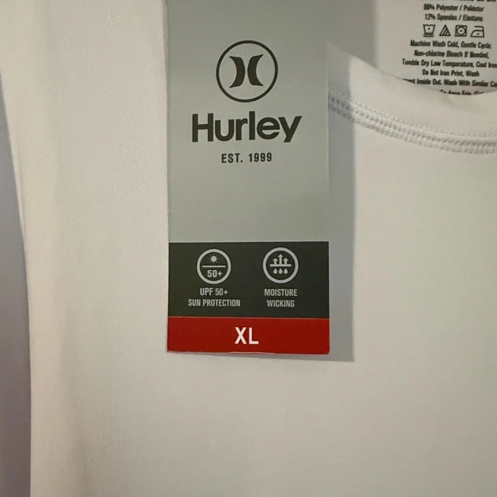 Hurley Men's Classic White Long Sleeve Tee - Picture 7 of 7